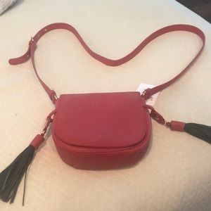 Badgley  Mischka Red Leather Bailey Cross over bag